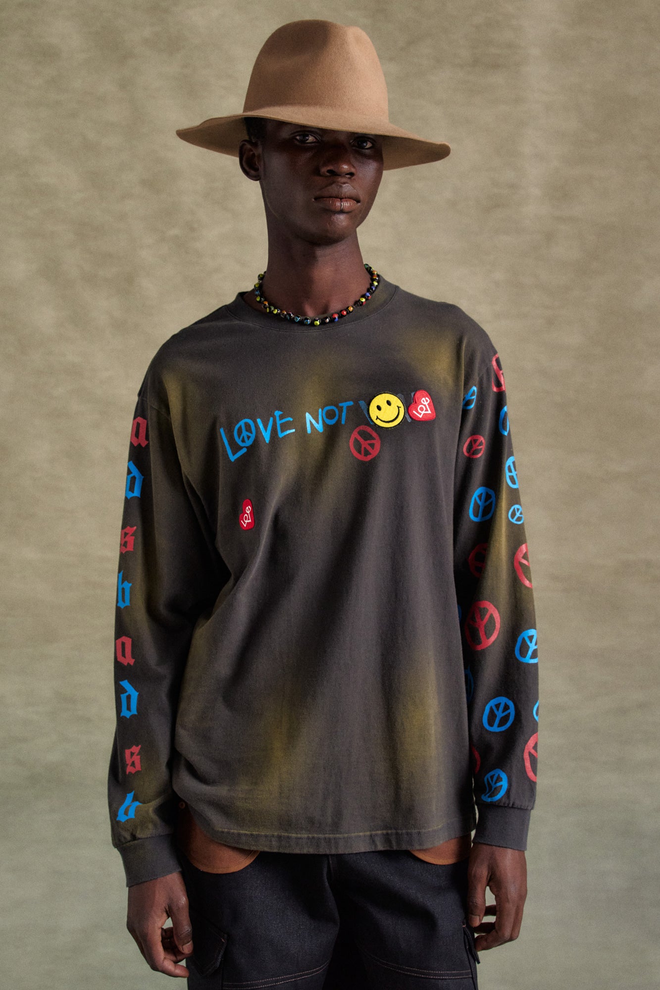 UNISEX LOVE L/S T-SHIRTS atb1254u (CHARCOAL)