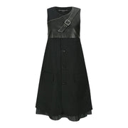 BLAZER CUT SLEEVELESS DRESS atb1396w (BLACK)