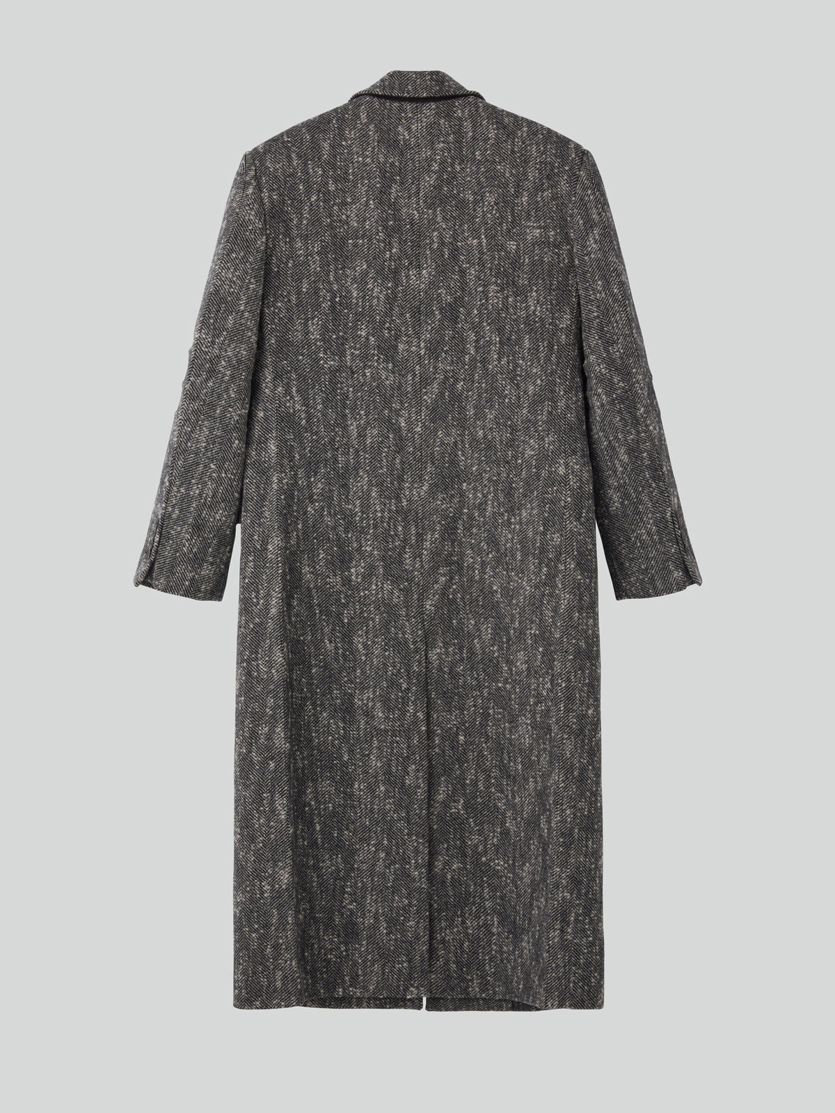 SLEEVE CREASE HERRINGBONE COAT (BLACK)
