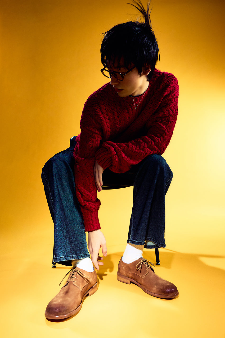 Holly Suede Comfort Derby Shoes Sand