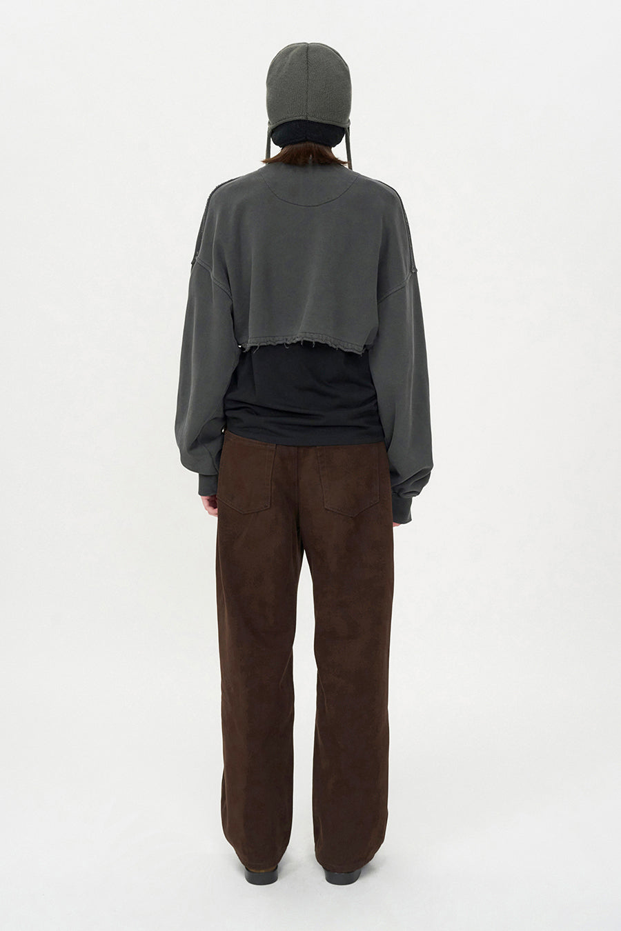 Cutoff Cotton Cardigan CHARCOAL