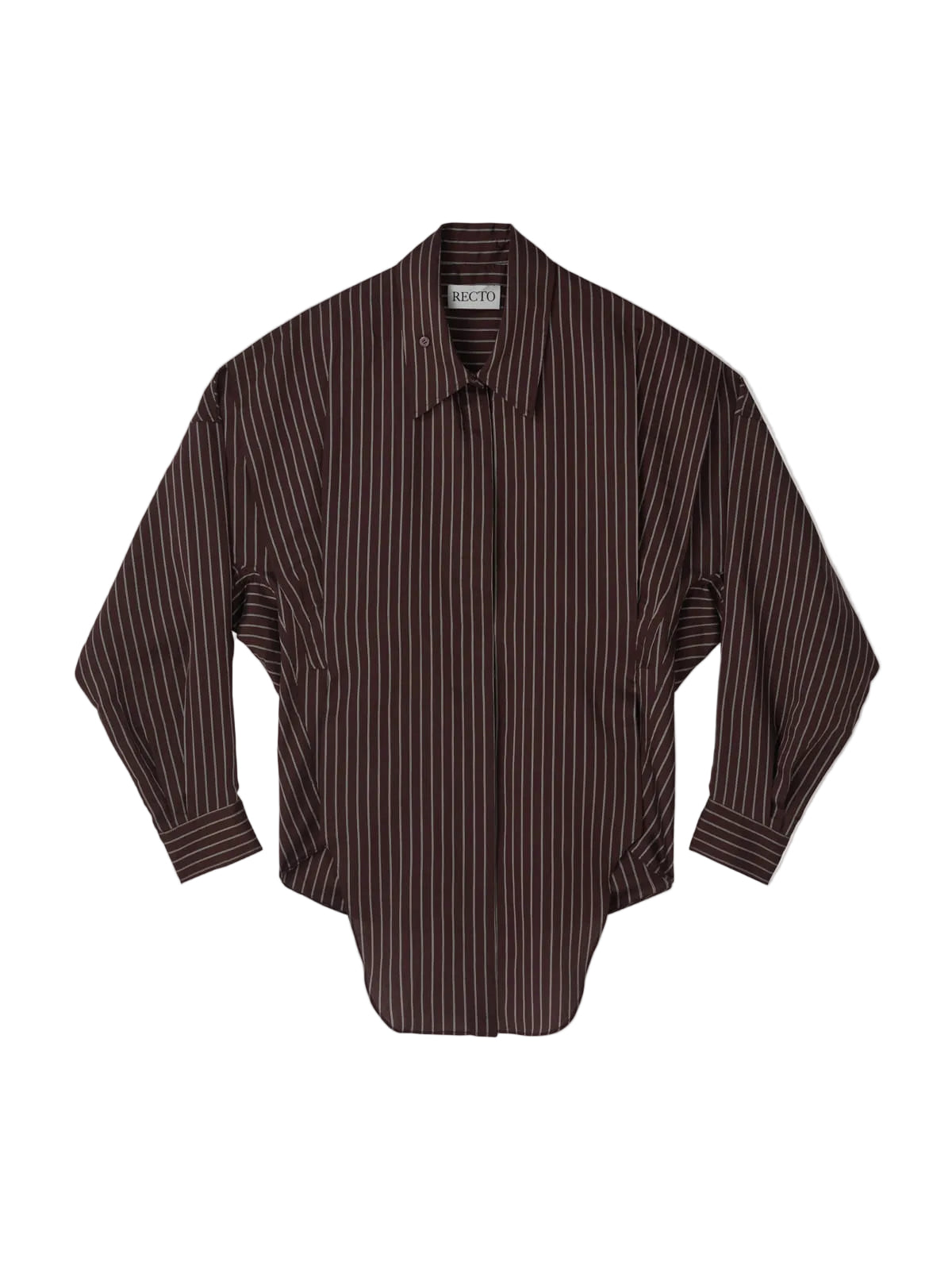 DOUBLE LAYER STRIPE SHIRT (RED BROWN)