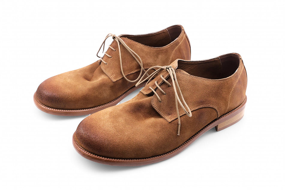Holly Suede Comfort Derby Shoes Beige
