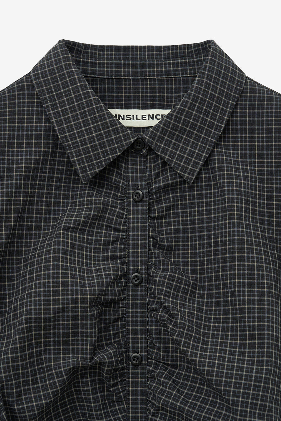 Check Shirring Shirt BLACK CHECK