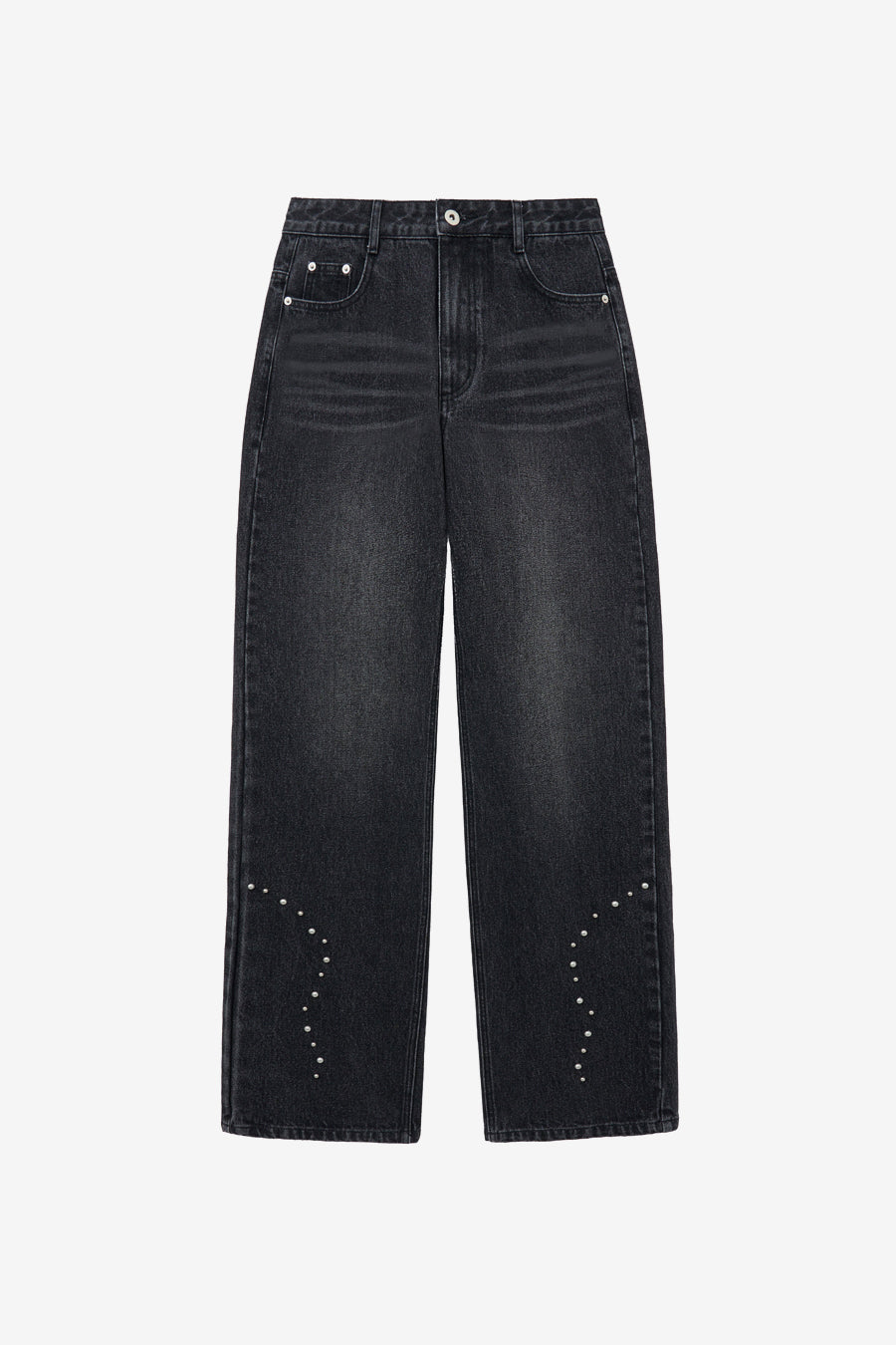 Curving Stud Denim BLACK