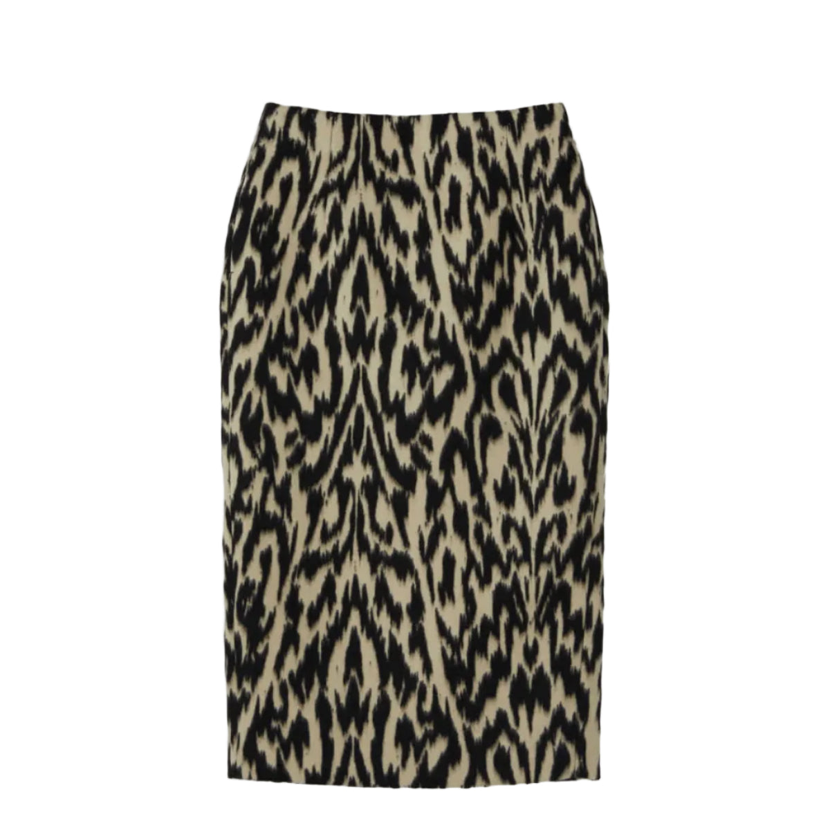 LEOPARD WOOL MIDI SKIRT (DARK BROWN)