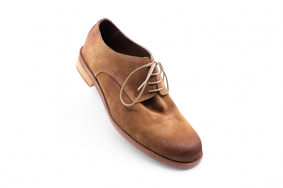 Holly Suede Comfort Derby Shoes Beige
