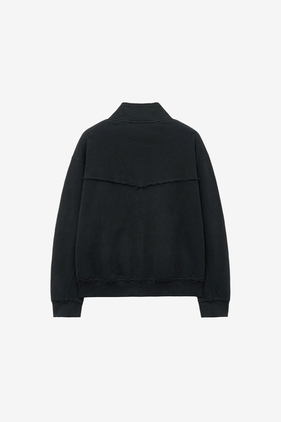 Washed Cutoff Track Jacket BLACK