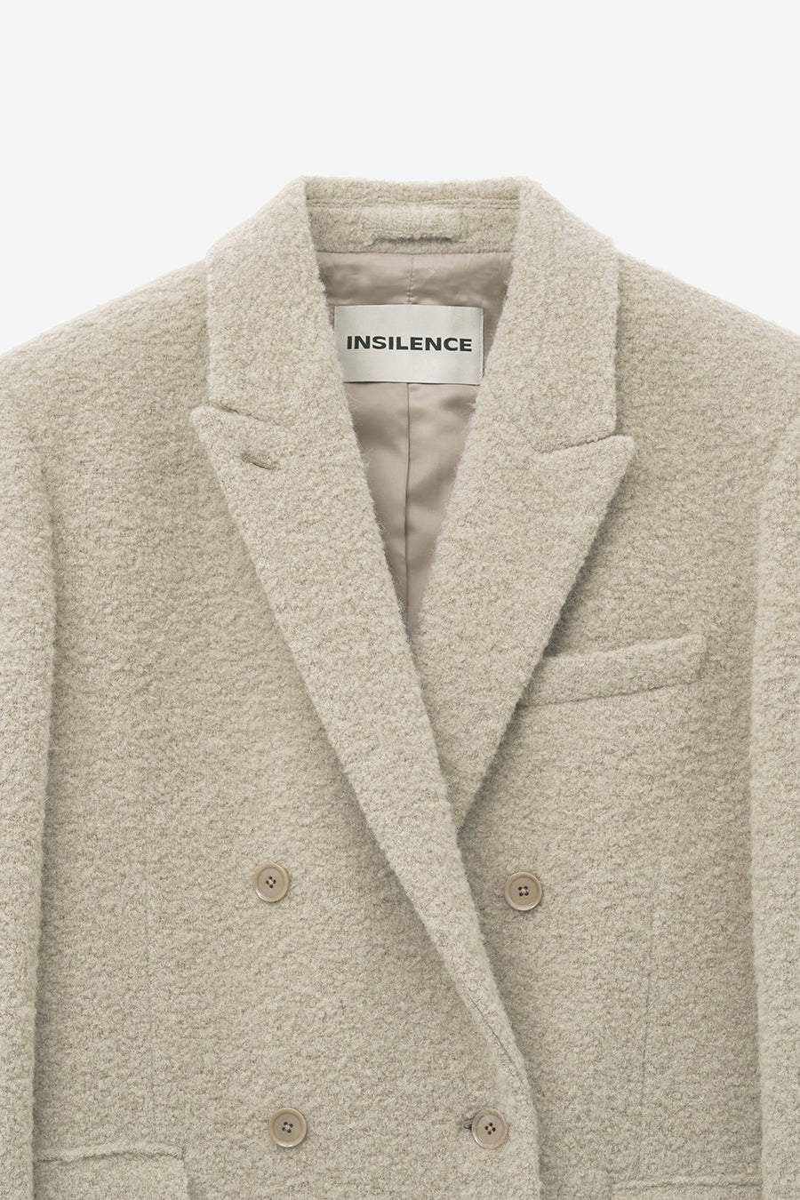 Boucle Alpaca Hair Double Coat ASH BEIGE