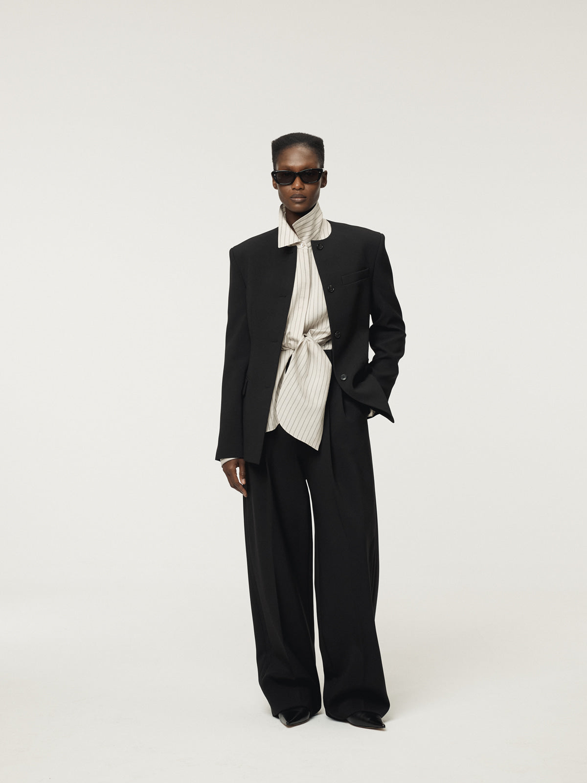 DOUBLE LAYER STRIPE SHIRT (PALE BEIGE)