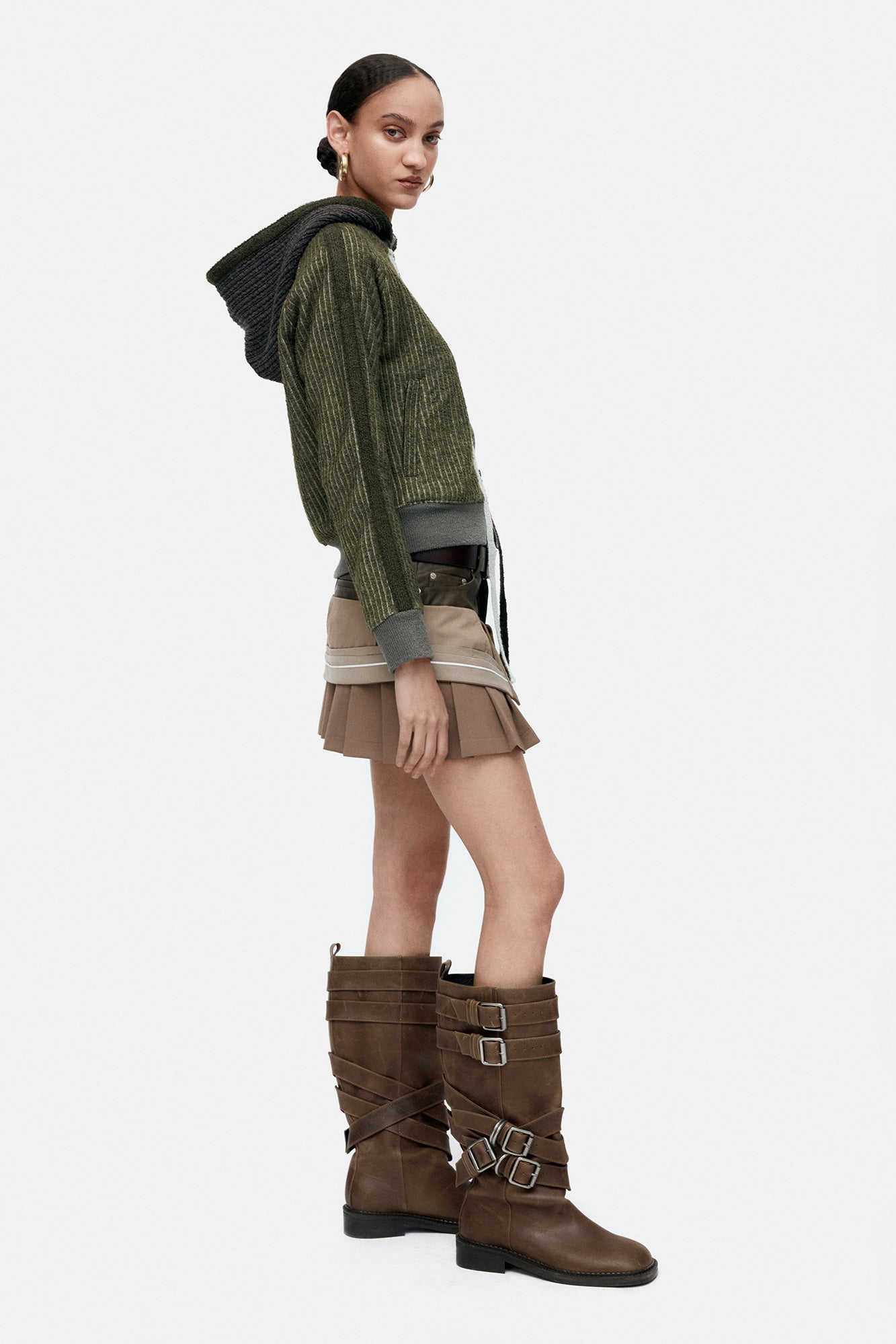 [Restock] LAYERED STRAP BOOTS aaa484w(BROWN)