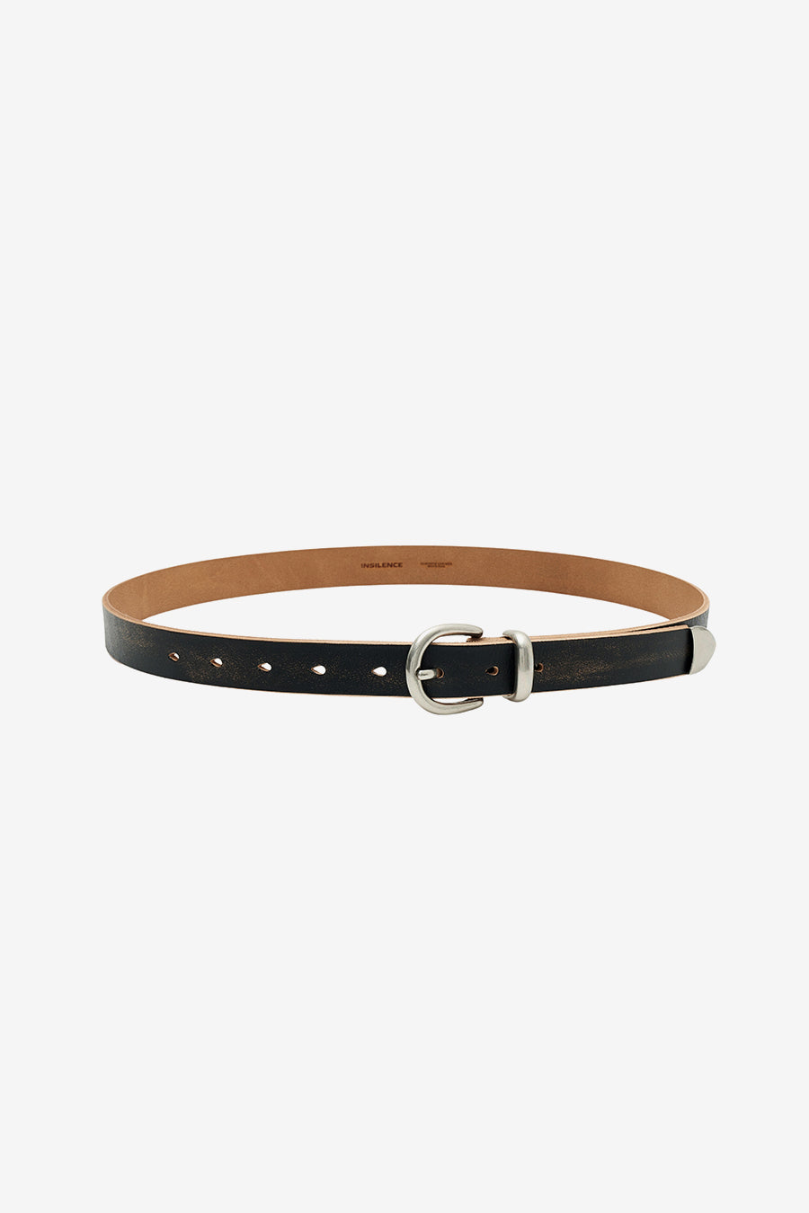 Distressed Leather Belt DARK BROWN