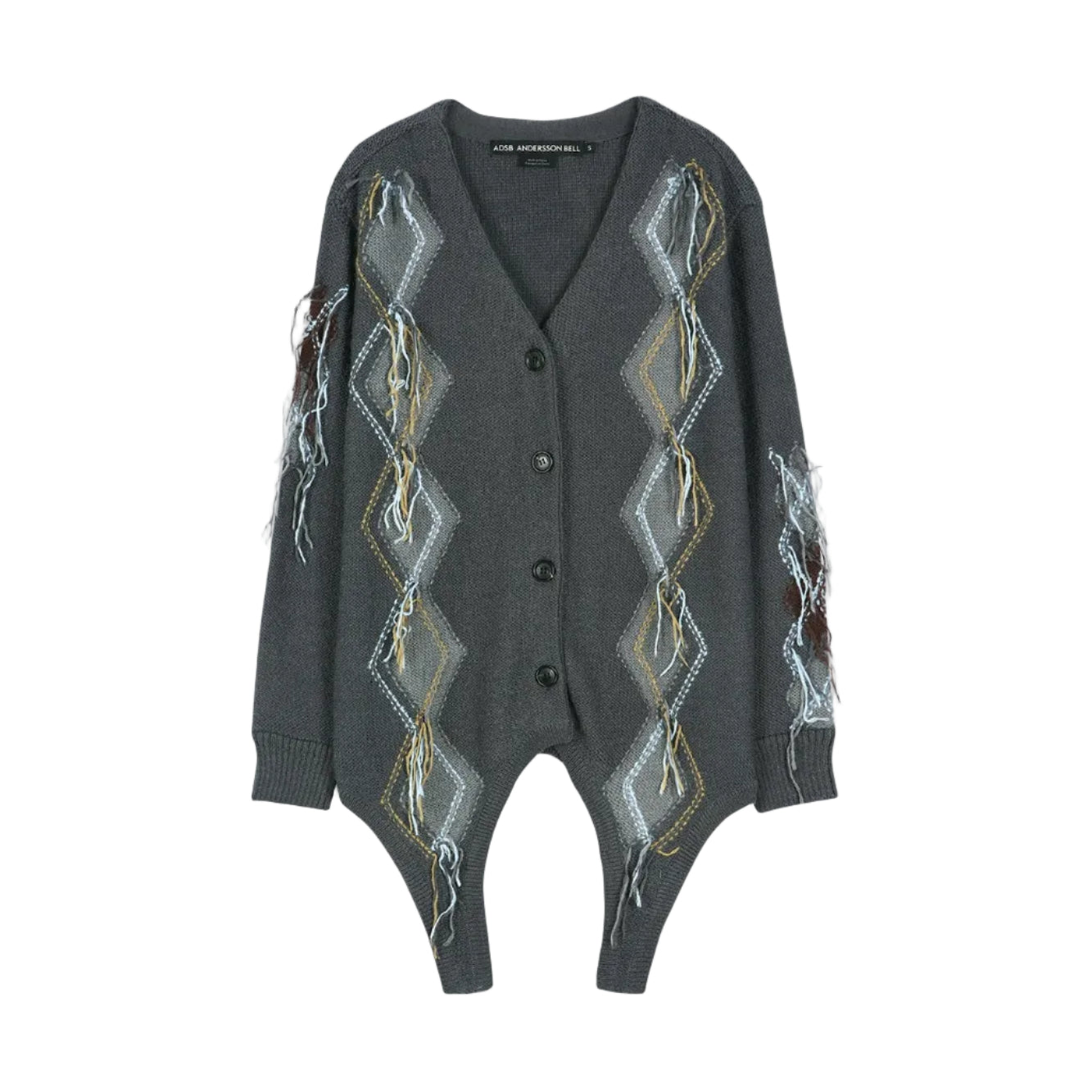 GARTERED ARGYLE CARDIGAN atb1482w (CHARCOAL)