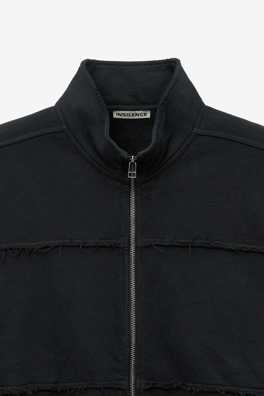 Washed Cutoff Track Jacket BLACK