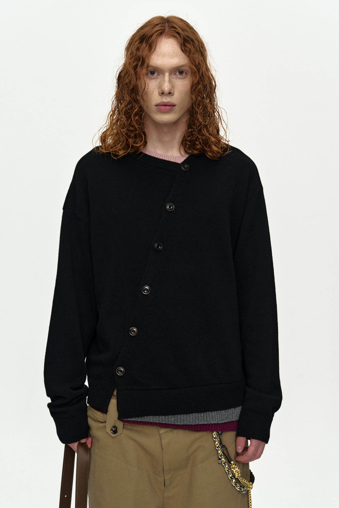 [2/20 Pre-order Shipping] LAYERED CARDIGAN atb1433m(BLACK)
