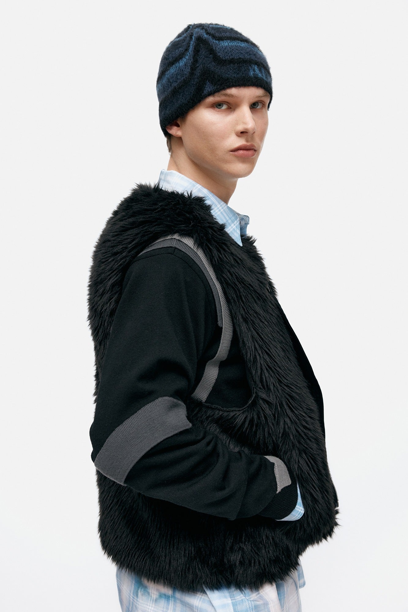 UNISEX PAINT BEANIE aaa499u (BLUE/NAVY)