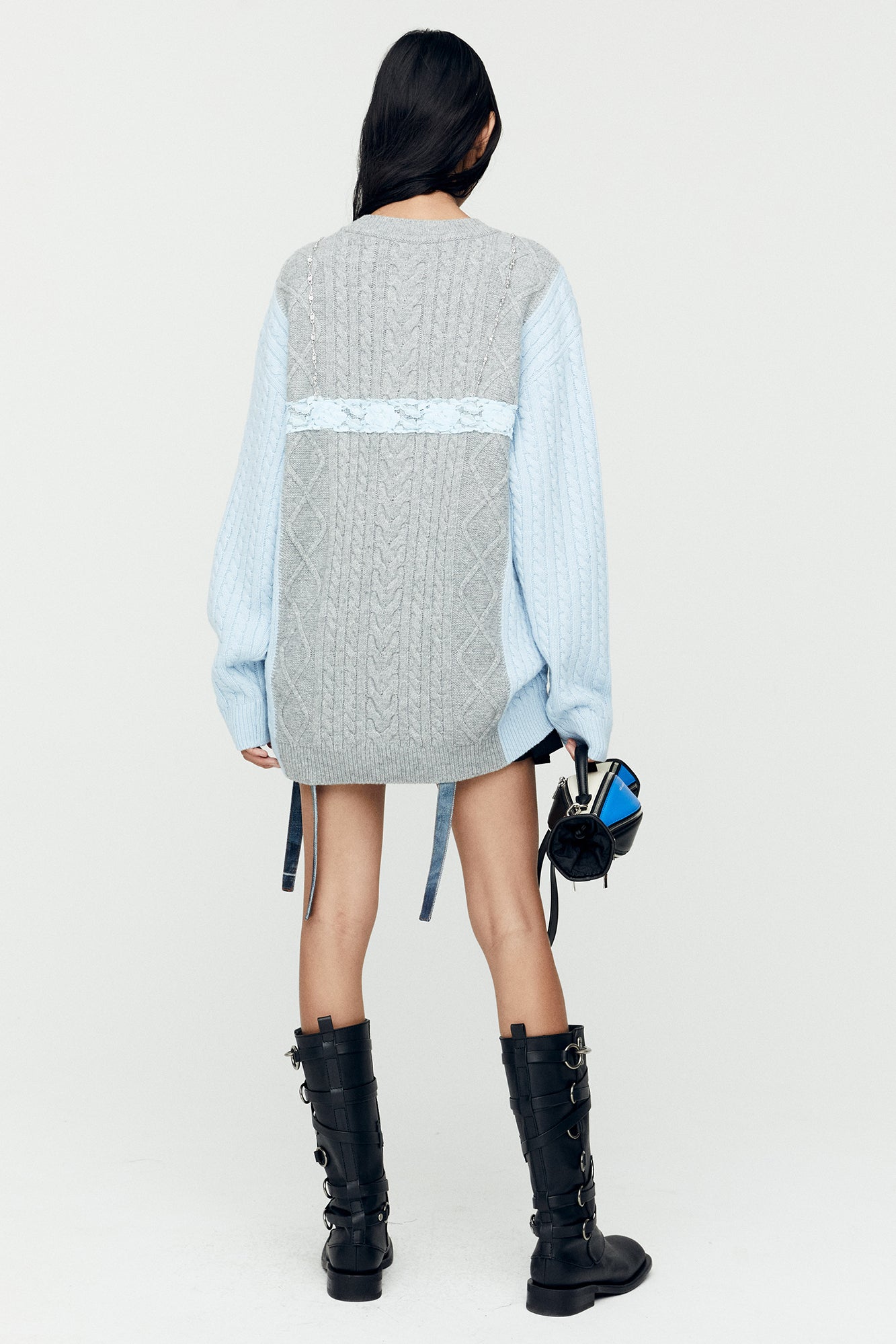 LACE LINGERIE BOYFRIEND-FIT KNIT atb1182w(GREY)