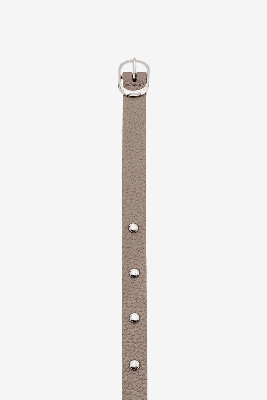 Skinny Studded Leather Belt BEIGE