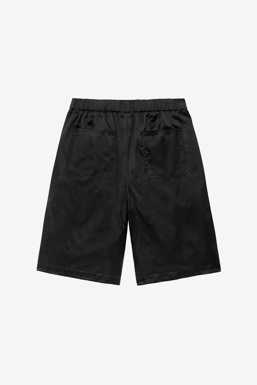 Satin Bermuda Pants BLACK