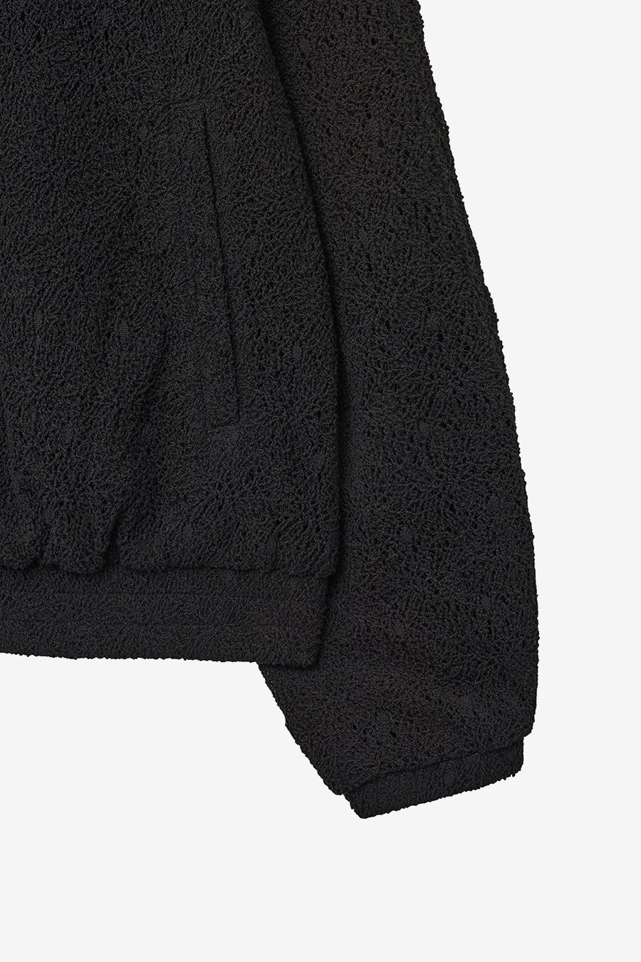 Lace Zip-Up Jumper BLACK