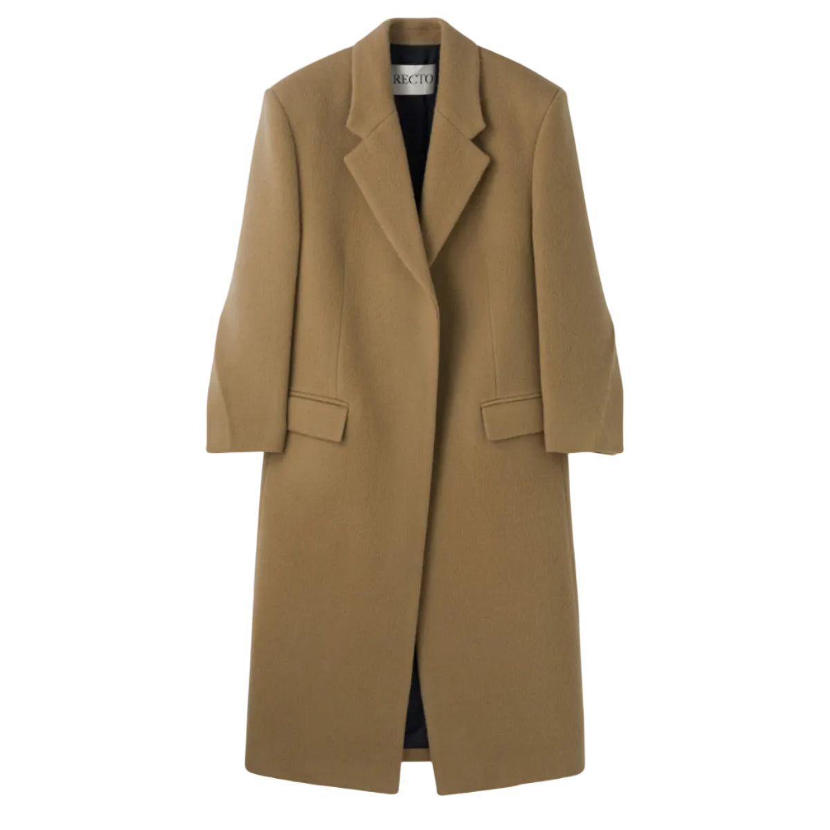 HAIRY WOOL SINGLE COAT (LIGHT KHAKI)