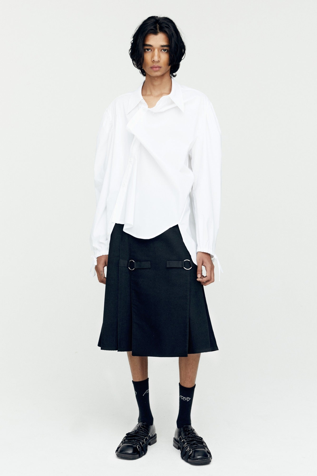 BOUQUET ASYMMETRIC SHIRTS atb1138m (WHITE)