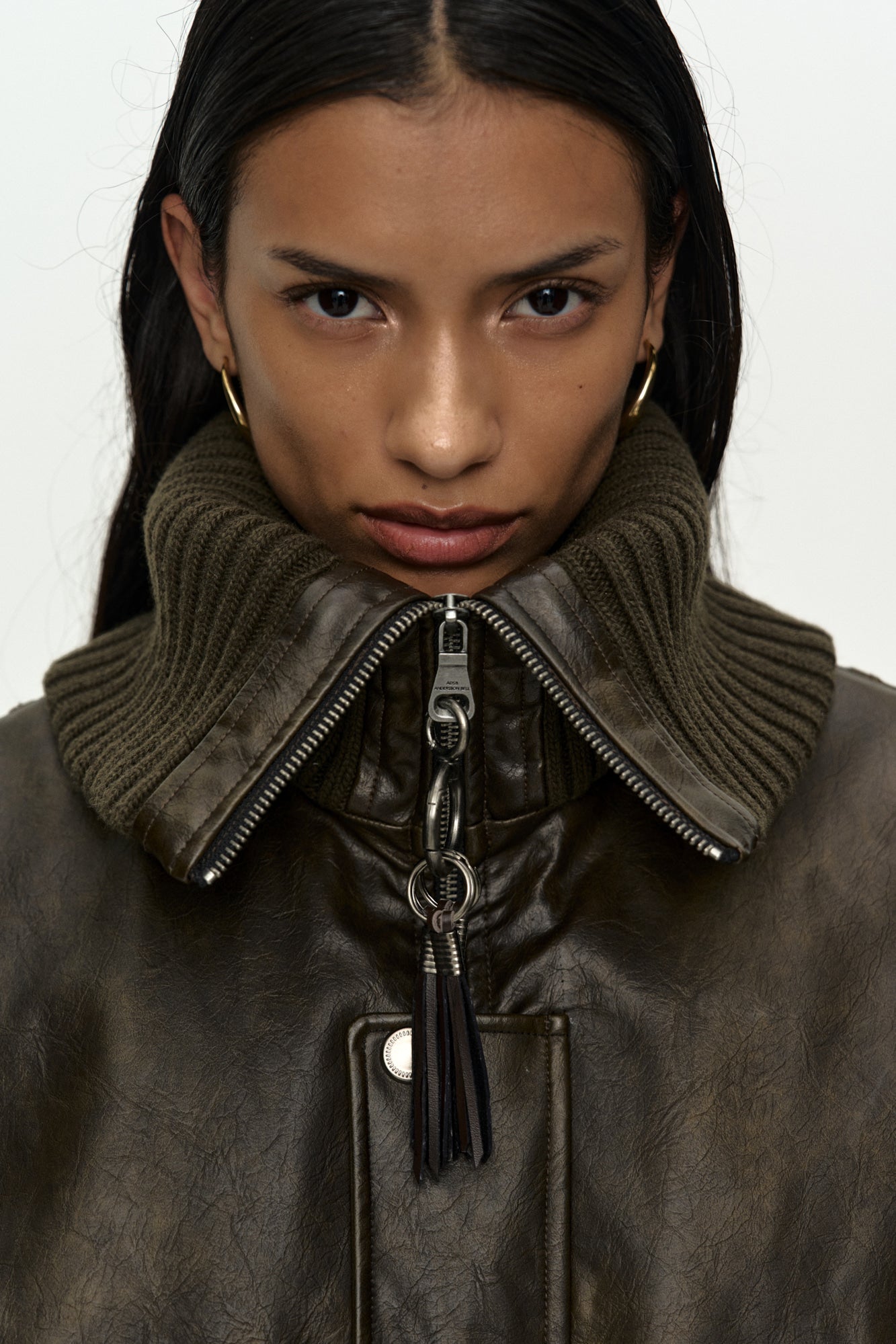 KNIT-COLLAR MA-1 BOMBER JACKET awa756w (KHAKI)