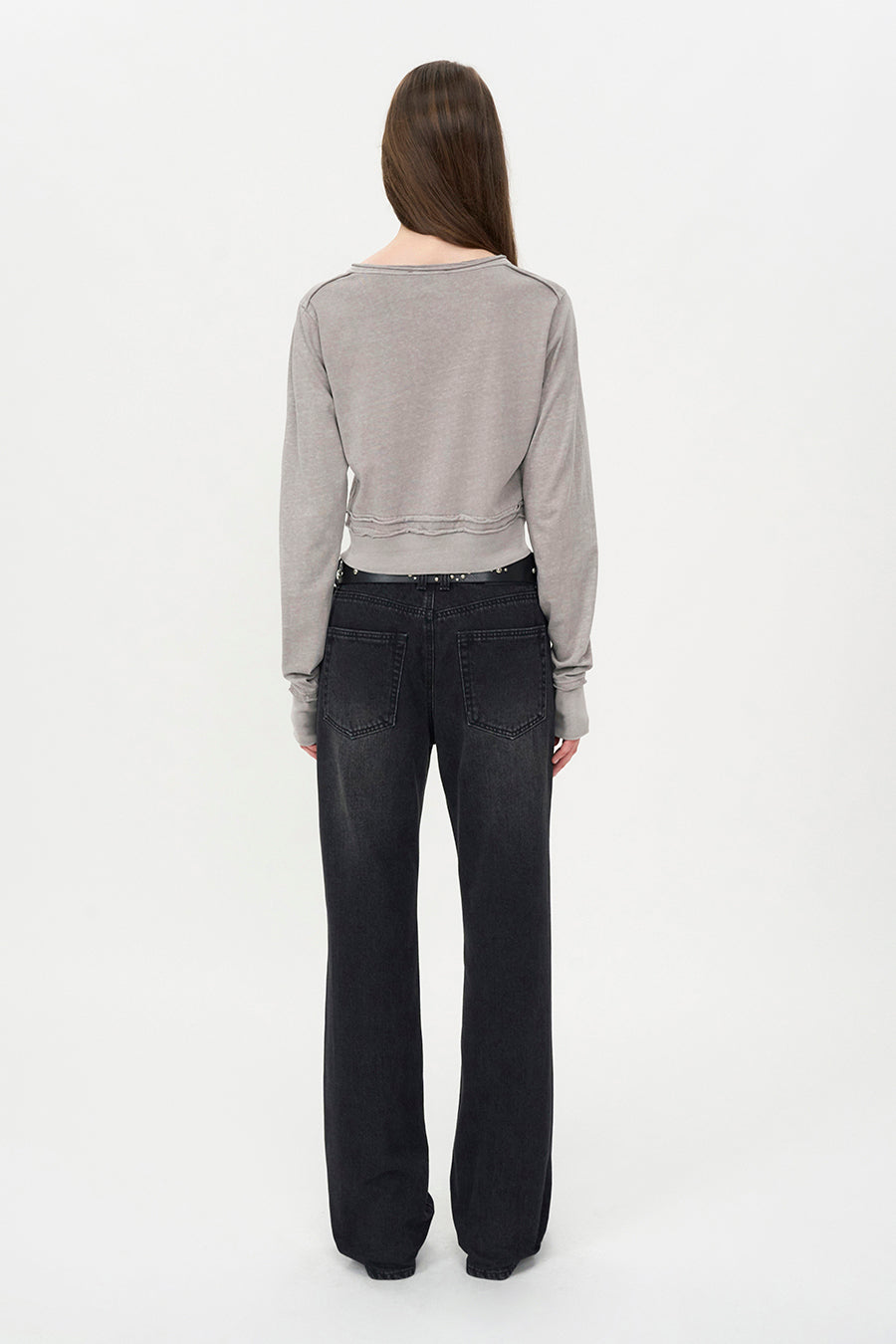 Slim Cutoff Cardigan GREY