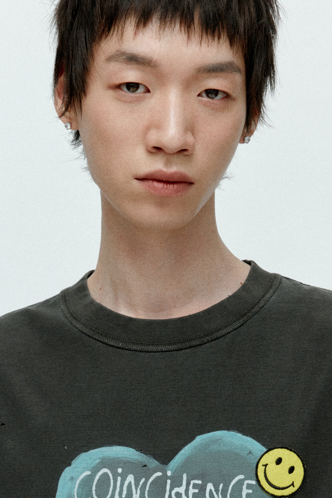 UNISEX HEART MESSAGE T-SHIRT atb1251u (CHARCOAL)