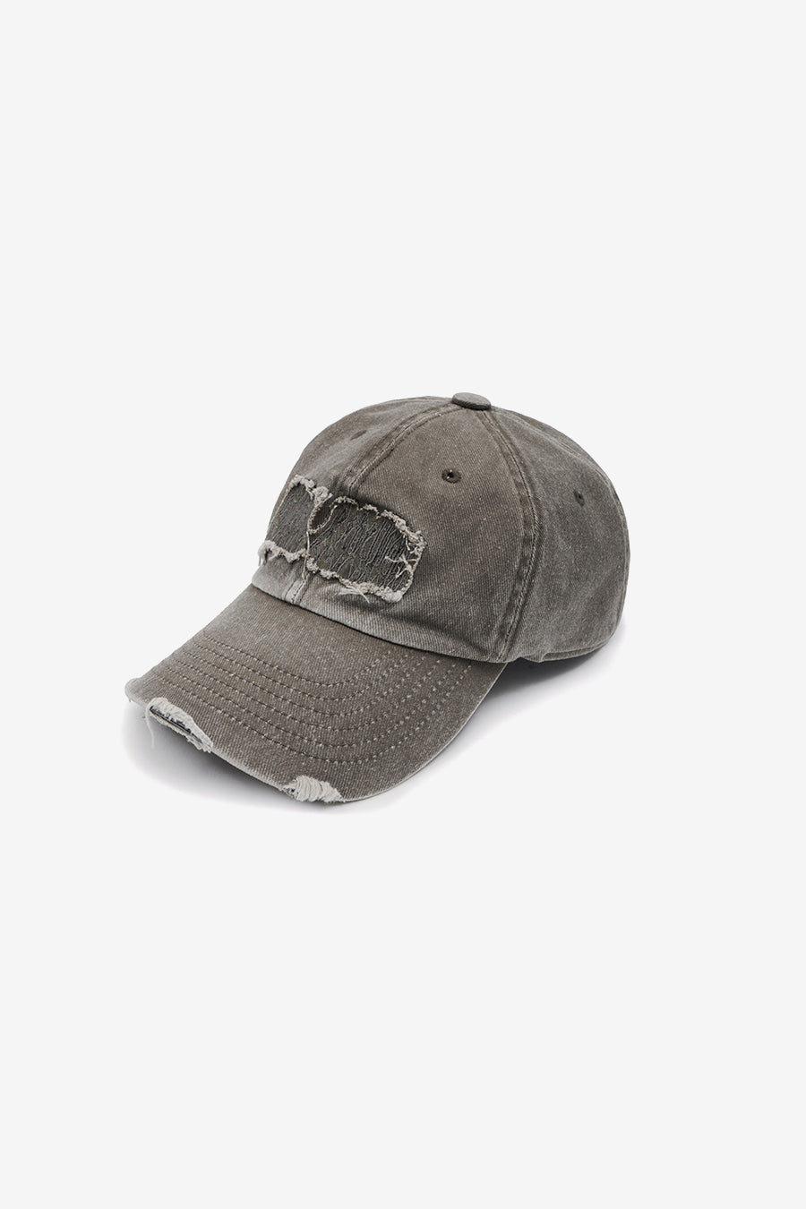 Washed Needlework Cap BROWN