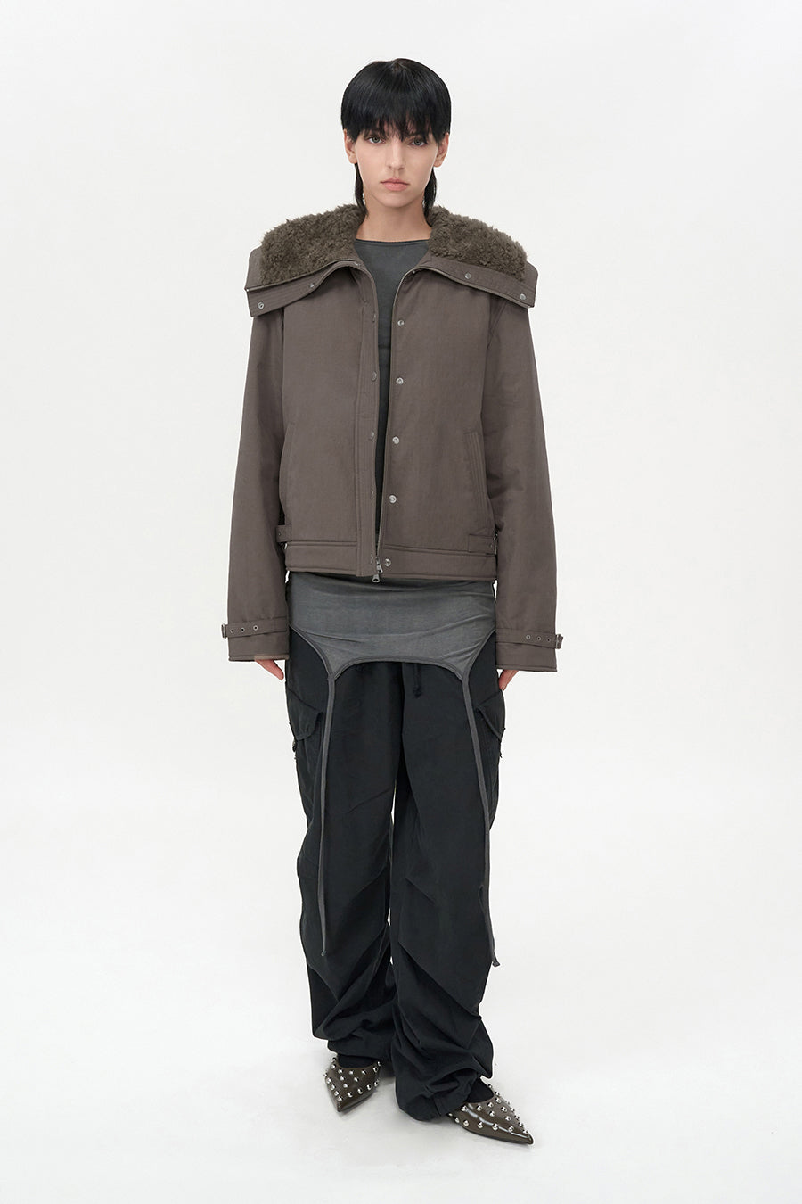 Spread Fur Color Jumper BROWN