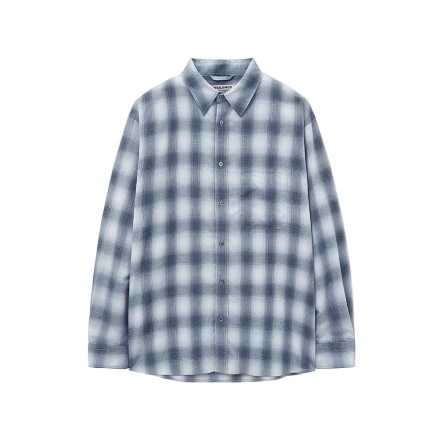 Oversized Check Shirt GREY BLUE