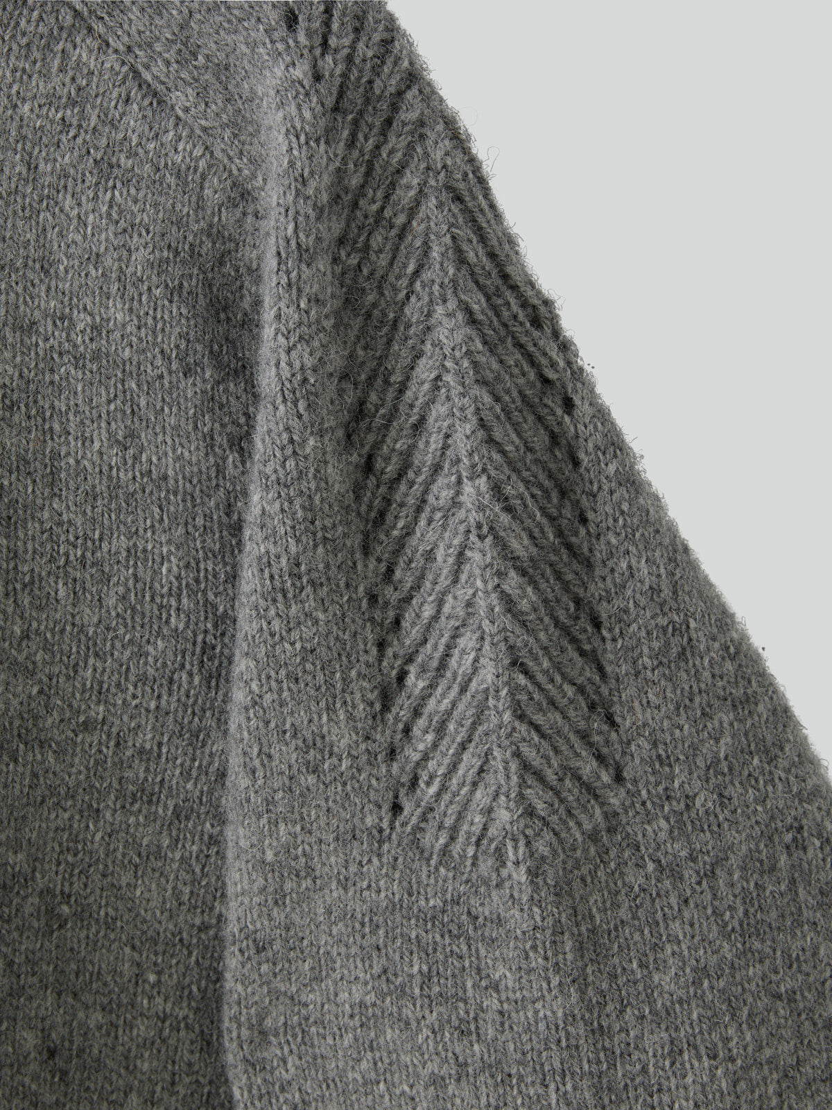 Shetland Wool Knit Top (Melange Grey)