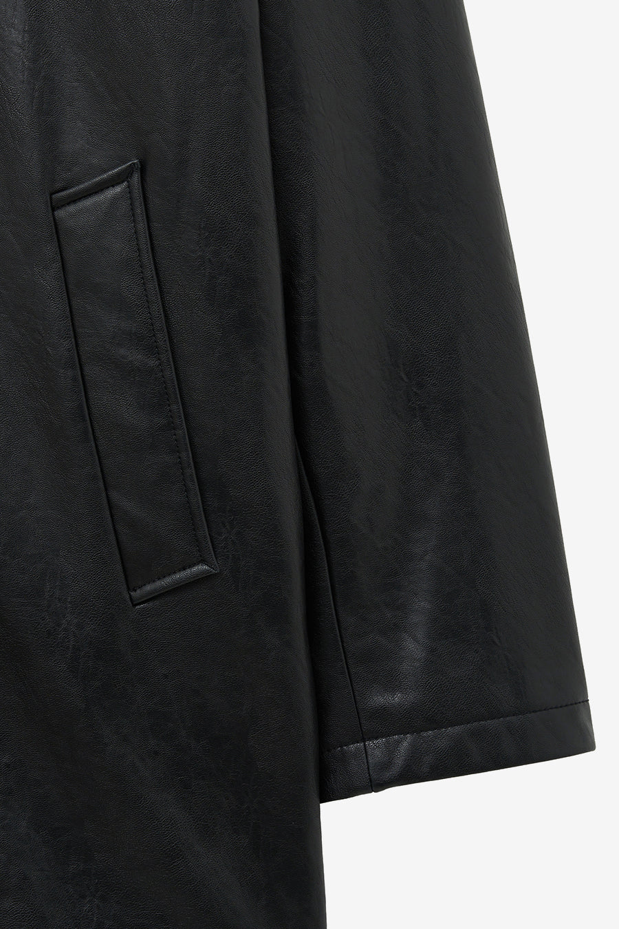 Powe Leather Car Coat BLACK