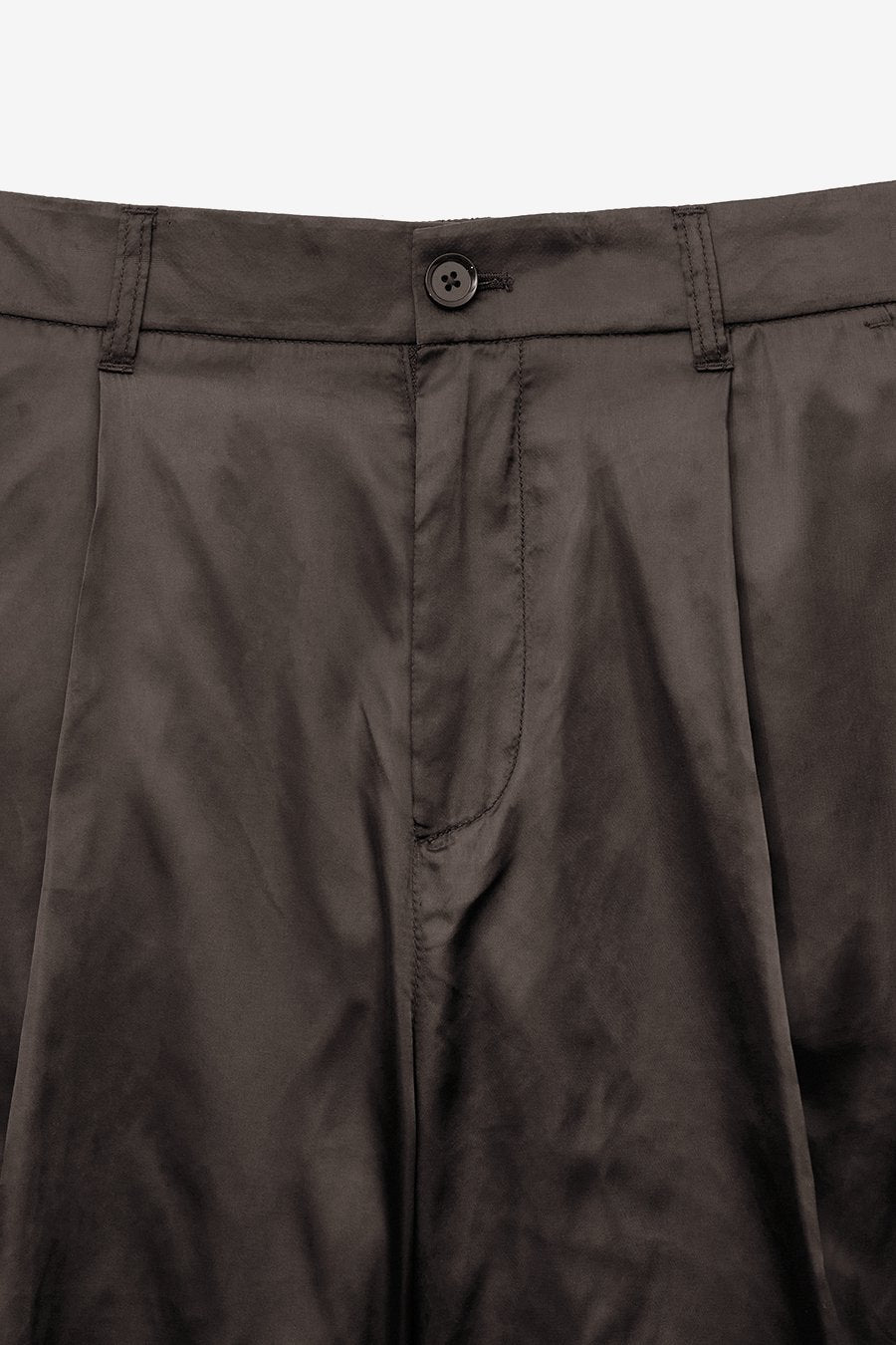 Satin Bermuda Pants BROWN