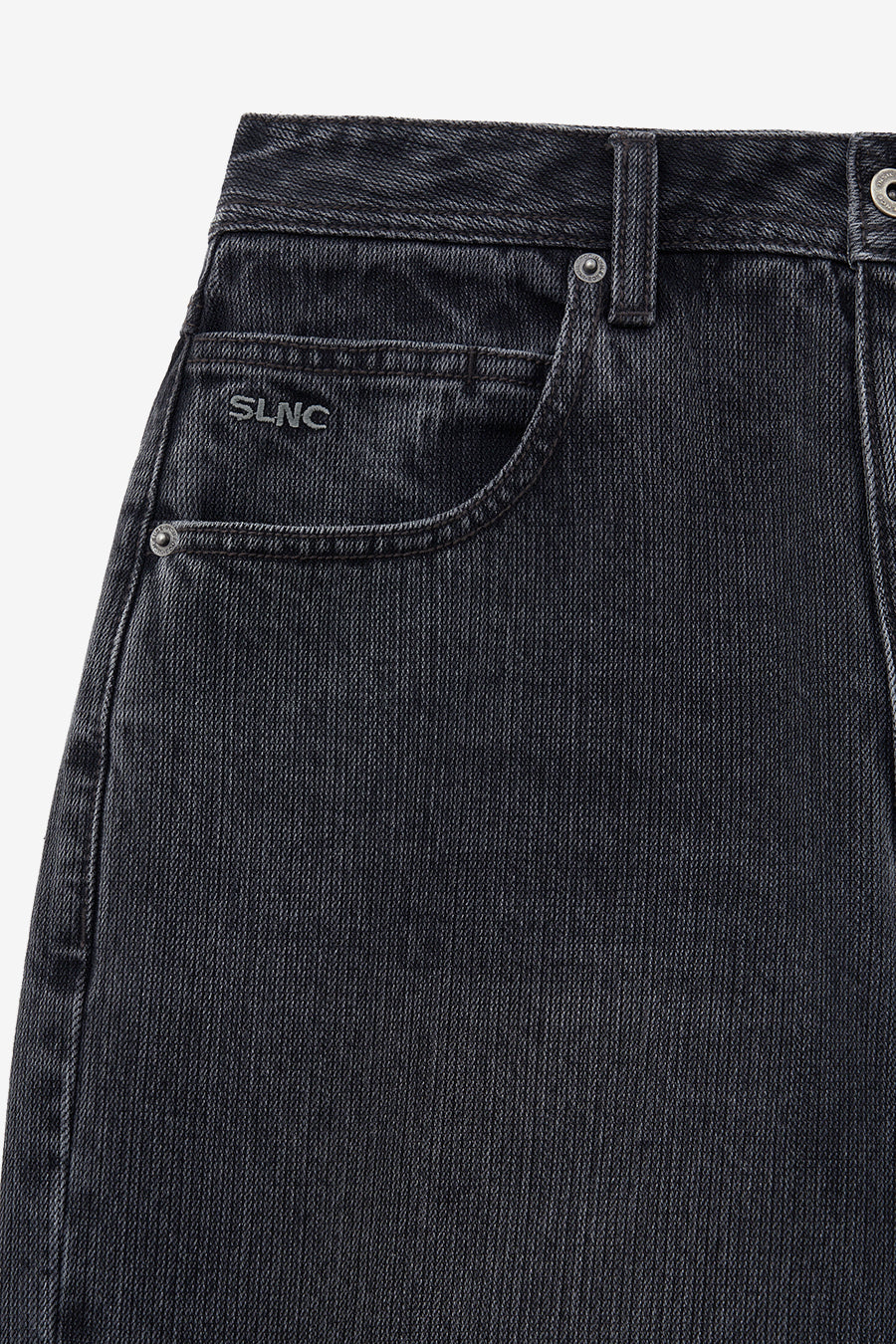 Broken Twill Straight Jeans BLACK