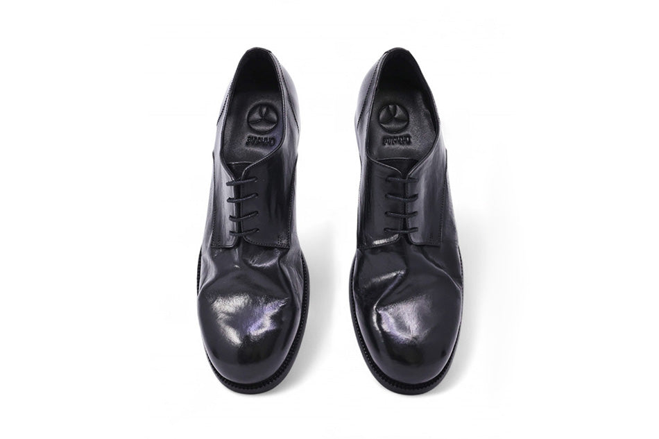 Longville Horsehide Derby Shoes Black