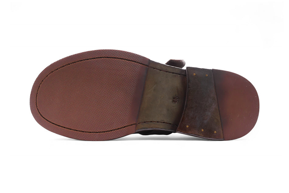 Gelabi x Yase Washing Cow Cap Toe Middle Boots Brown