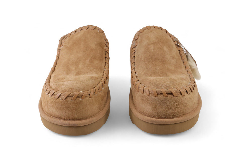 Leatherswing Natural Wool Clog Chestnut