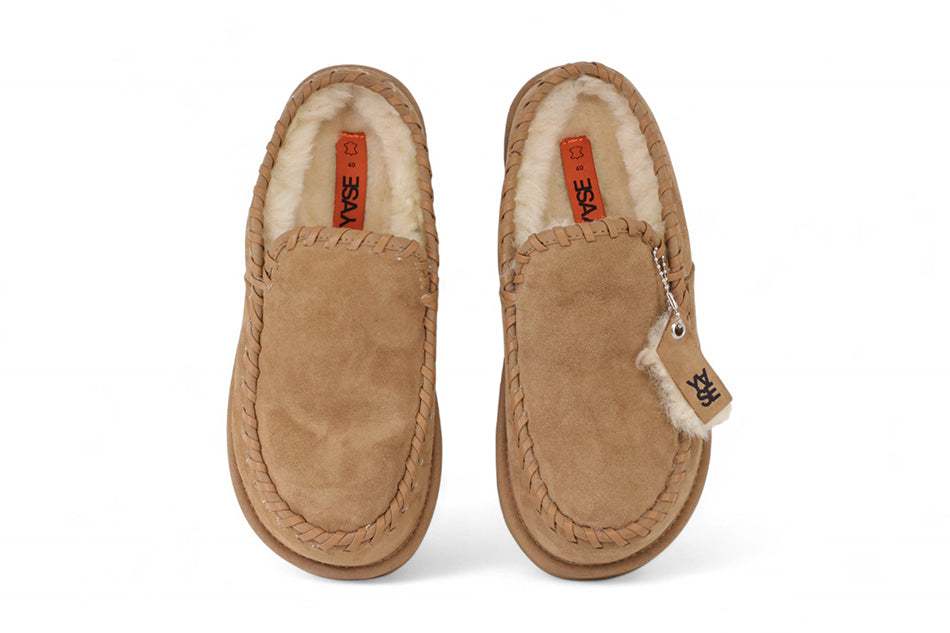 Leatherswing Natural Wool Clog Chestnut