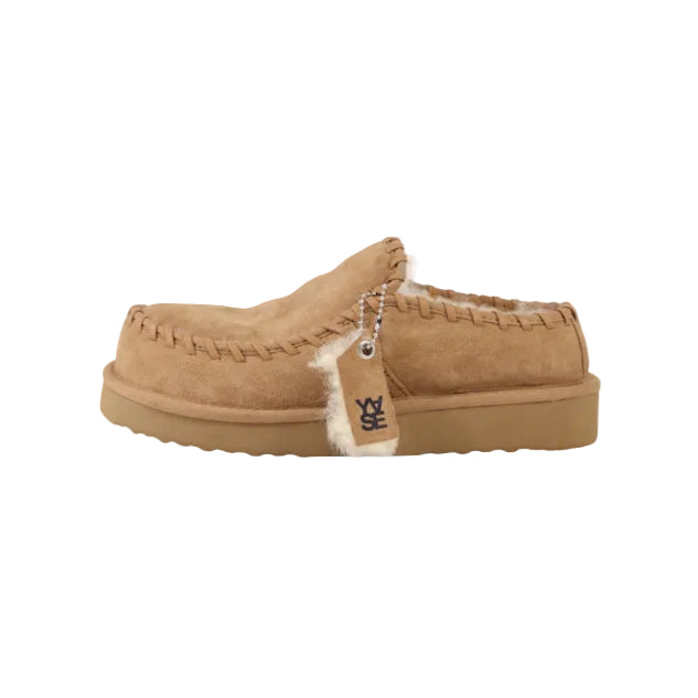 Leatherswing Natural Wool Clog Chestnut