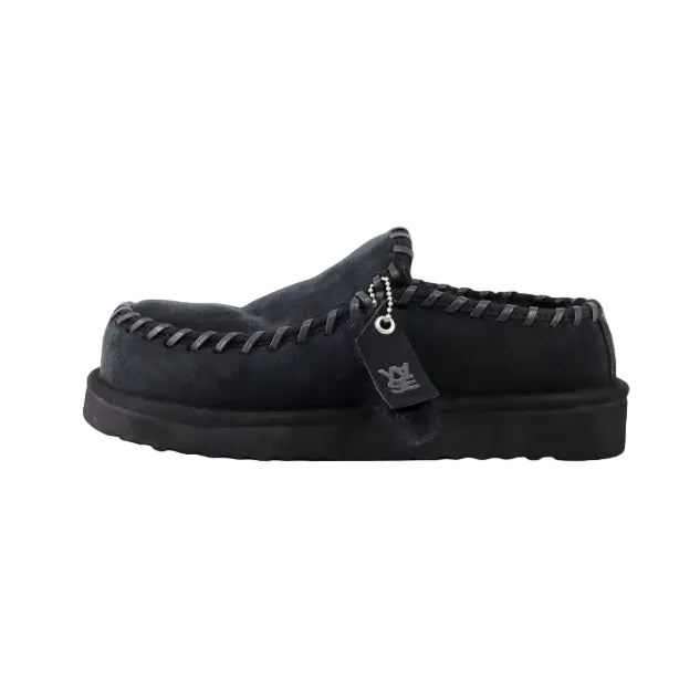 Leatherswing Natural Wool Clogs Black