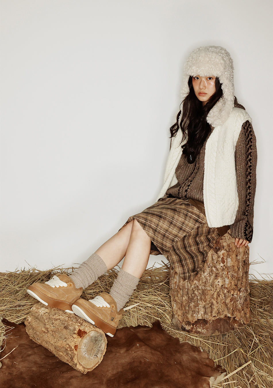 Deck Natural Wool Board Shoes Camel