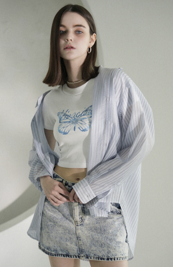 VIVACIOUS Cencel See-Through Classic Shirt - 7COL