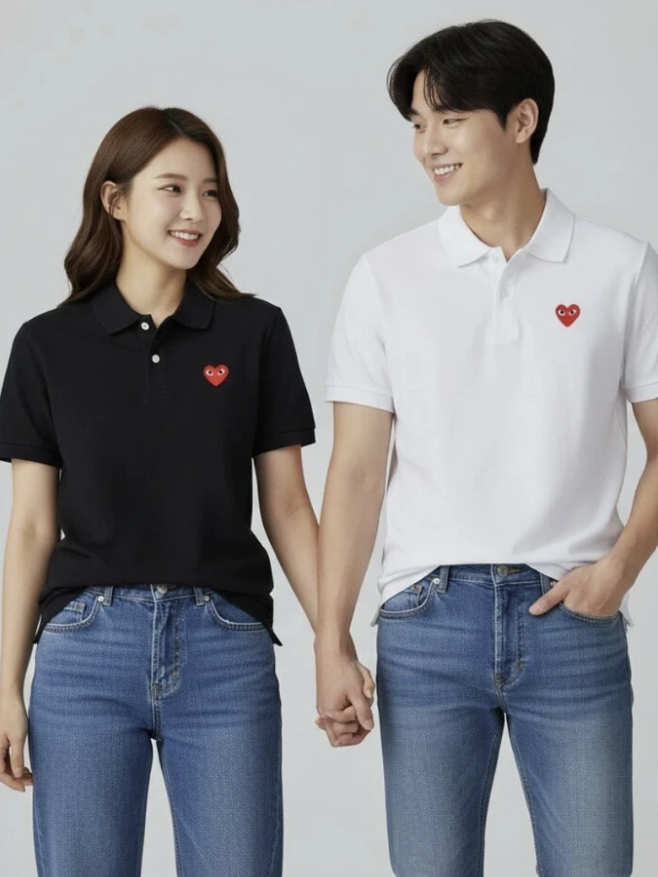 Heart Logo PK Short Sleeve T-Shirt White