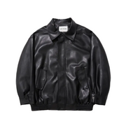 Women’s Oversized Vegan Leather Jacket 465-1 – Casual Loose Fit