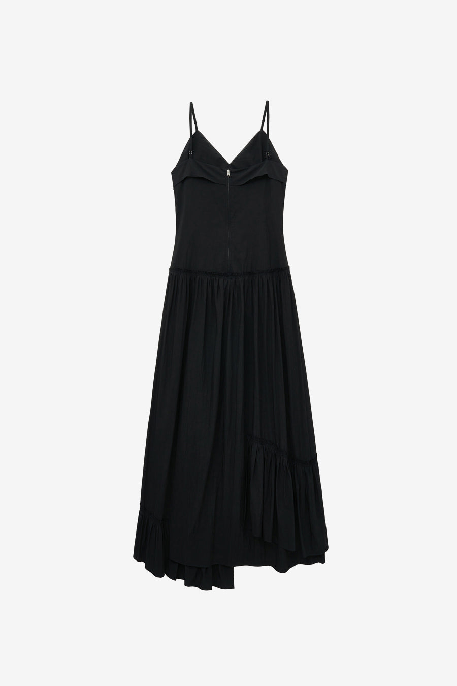Vintage Frill Maxi Dress BLACK