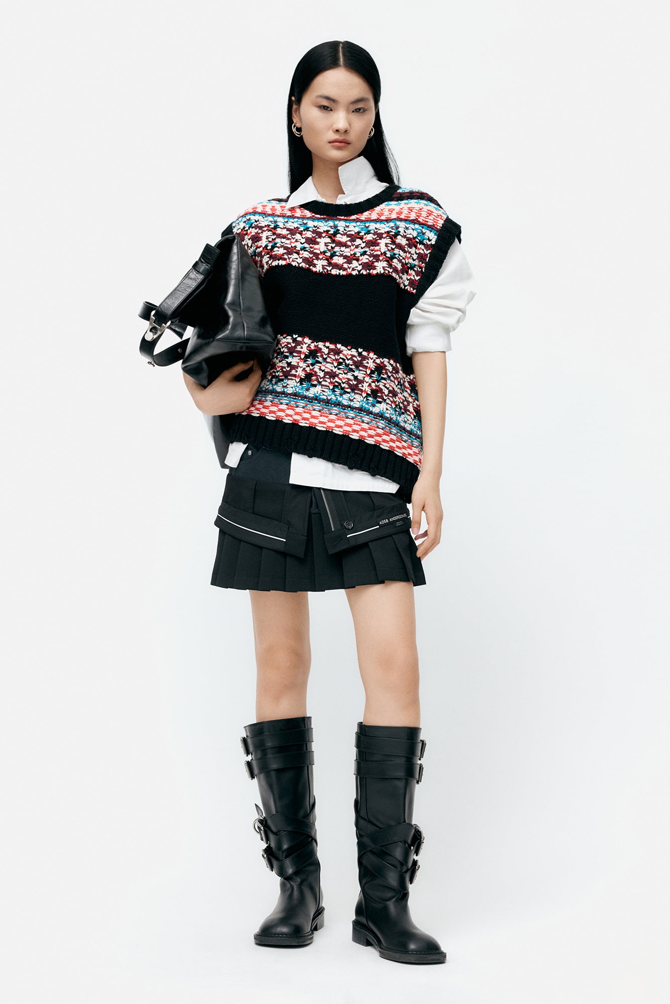 [Restock] LAYERED STRAP BOOTS aaa483w(BLACK)