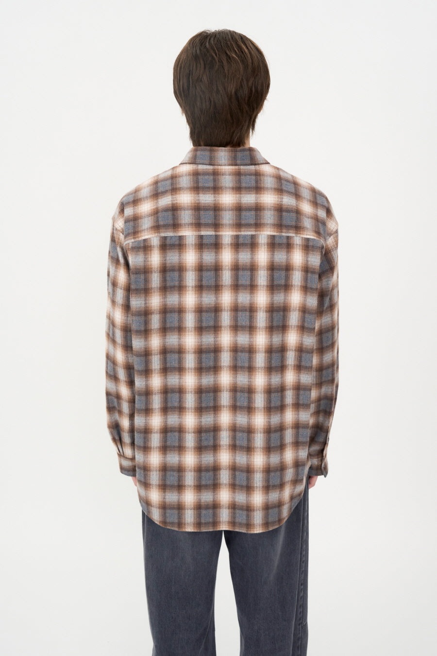 Cotton Flannel Check Shirt BROWN