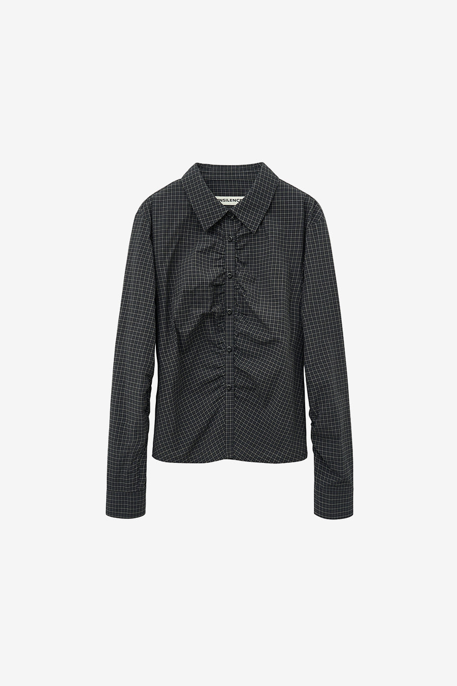 Check Shirring Shirt BLACK CHECK